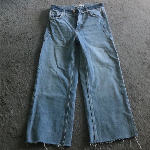 Zara Denim - Zara TRF cropped wide leg pants